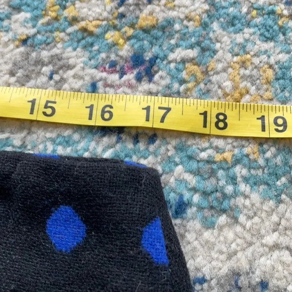 Talbots wool blend pencil skirt Black w/ blue polka dots women’s size 12 petite - Picture 6 of 13